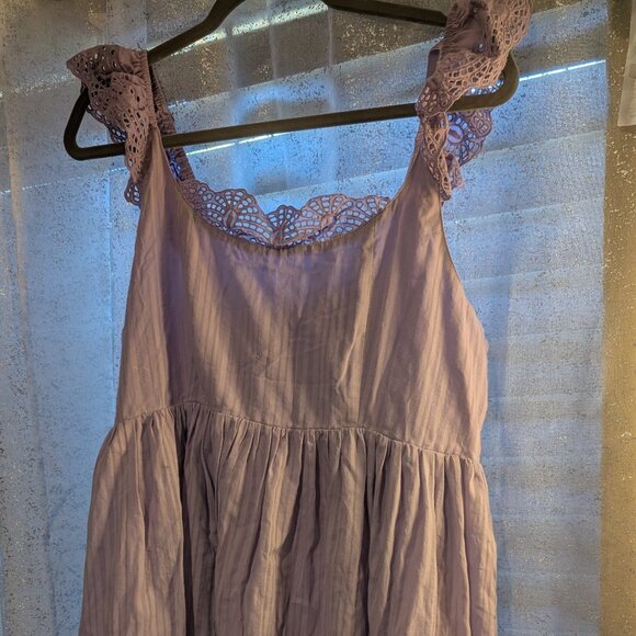 White Birch Women's Lilac Eyelet Lace Ruffle Hem Sundress Purple M - Picture 2 of 12